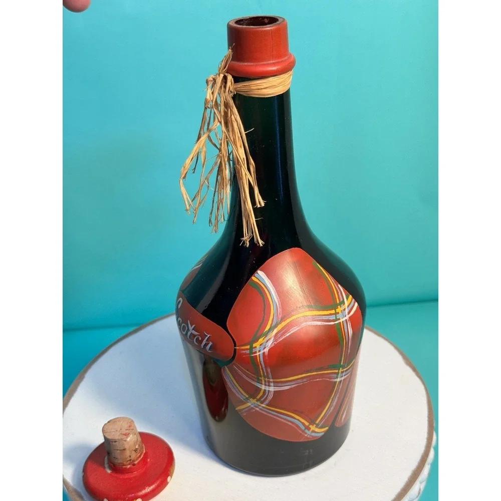 VTG Hand Painted Brandy Bottle MARIA‎ SALZER Hollywood CA EMPTY